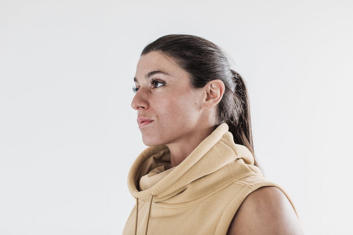 Nobull Arctic Sleeveless Cowl Women's Sweatshirts Beige | Australia (IU1056)